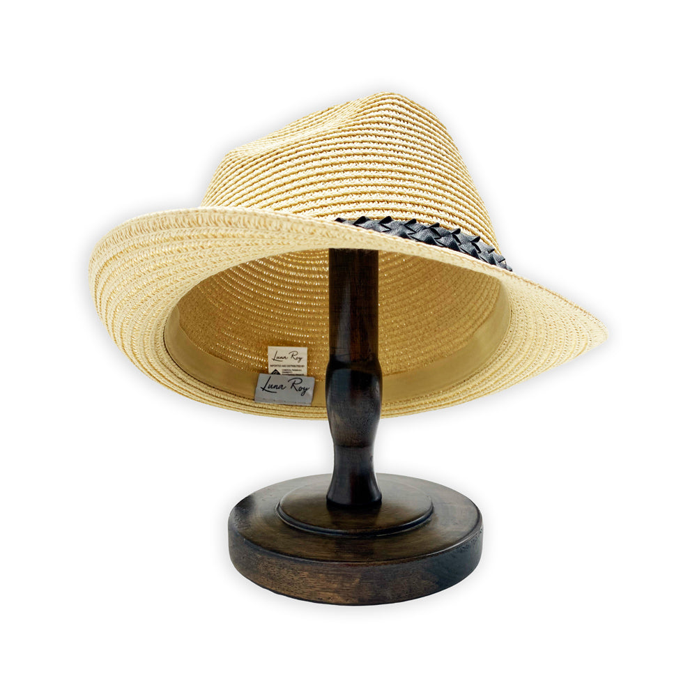 Sombrero de panamá fedora con trenza en varios colores