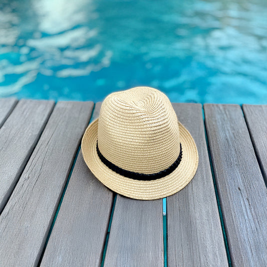 Sombrero de panamá fedora con trenza en varios colores