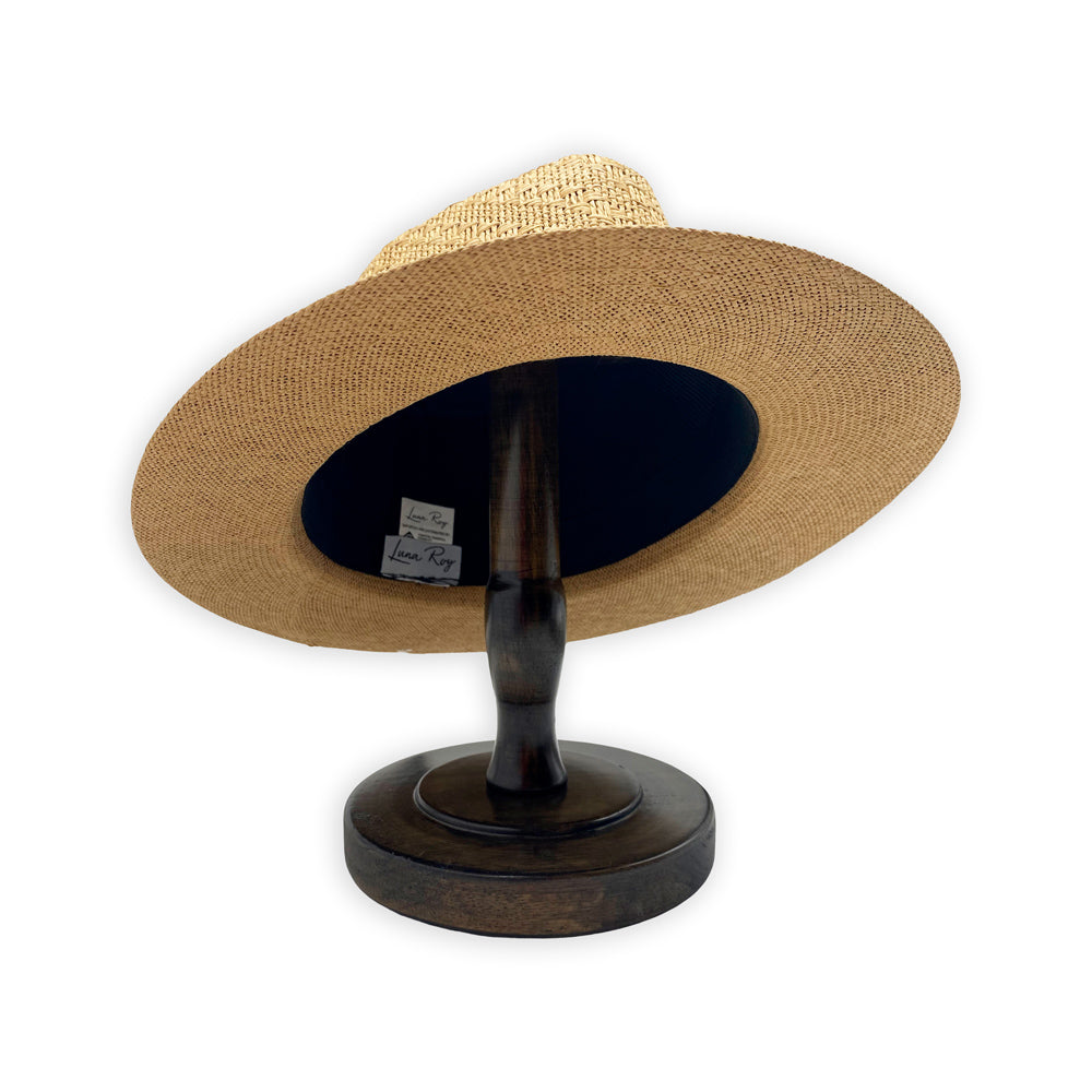 Sombrero de panamá fedora plano con cinta en varios colores