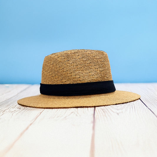 Sombrero de panamá fedora plano con cinta en varios colores