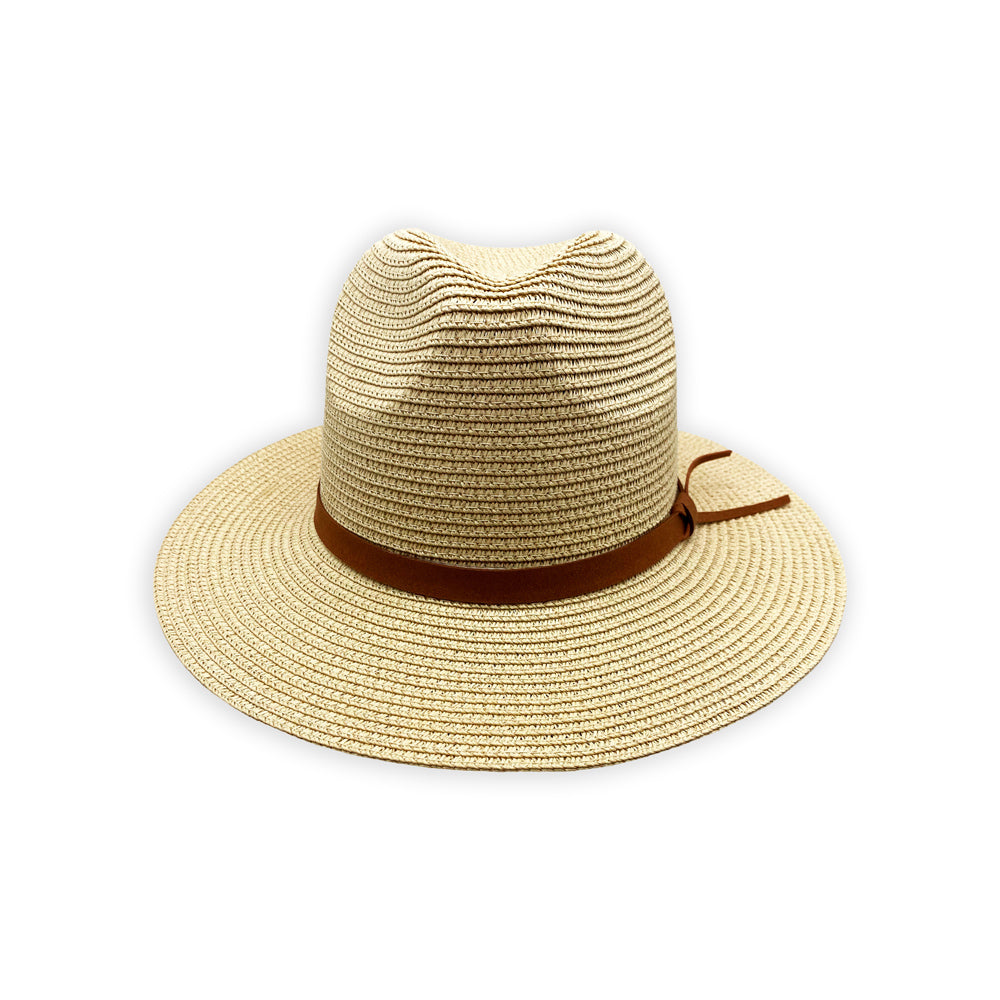 Sombrero de panamá fedora con cinta de cuero en varios colores