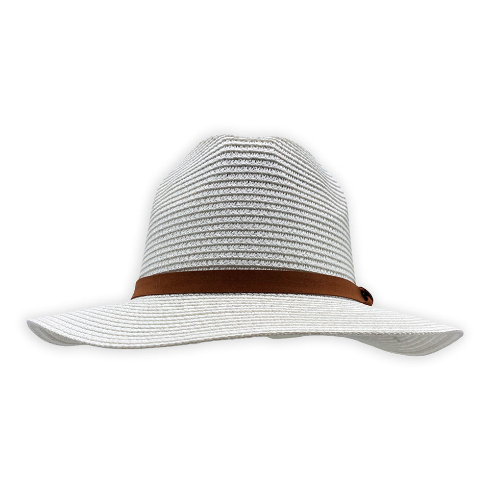 Sombrero de panamá fedora con cinta de cuero en varios colores