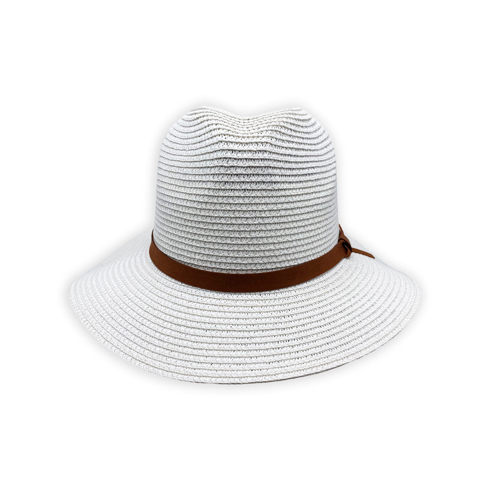 Sombrero de panamá fedora con cinta de cuero en varios colores