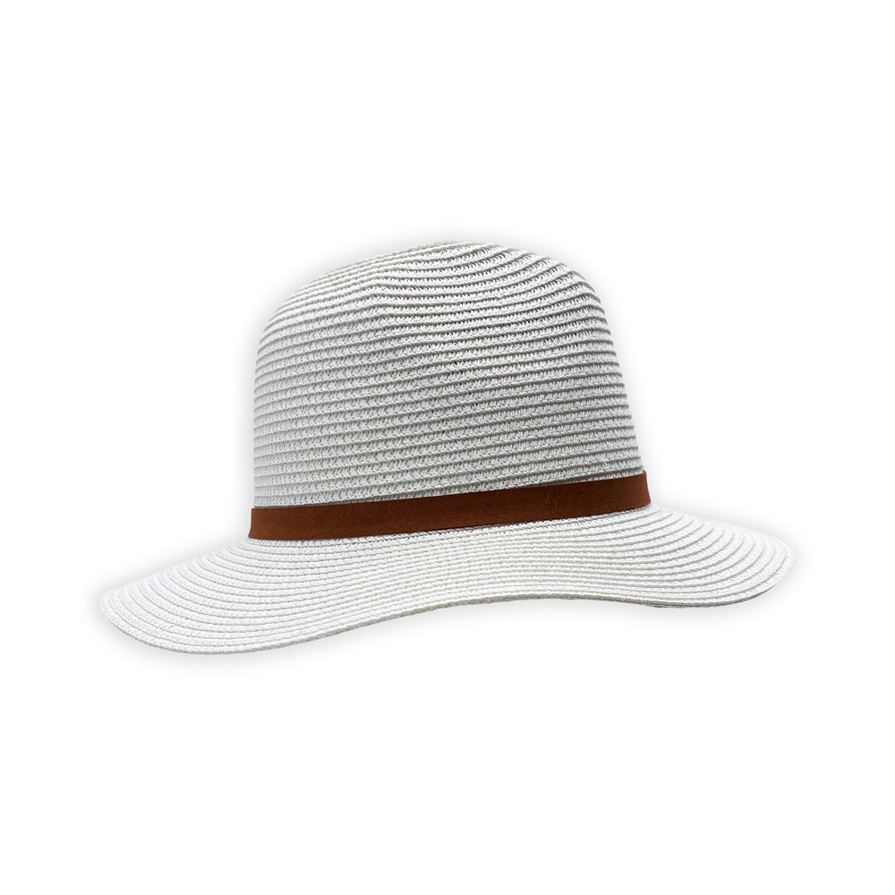 Sombrero de panamá fedora con cinta de cuero en varios colores