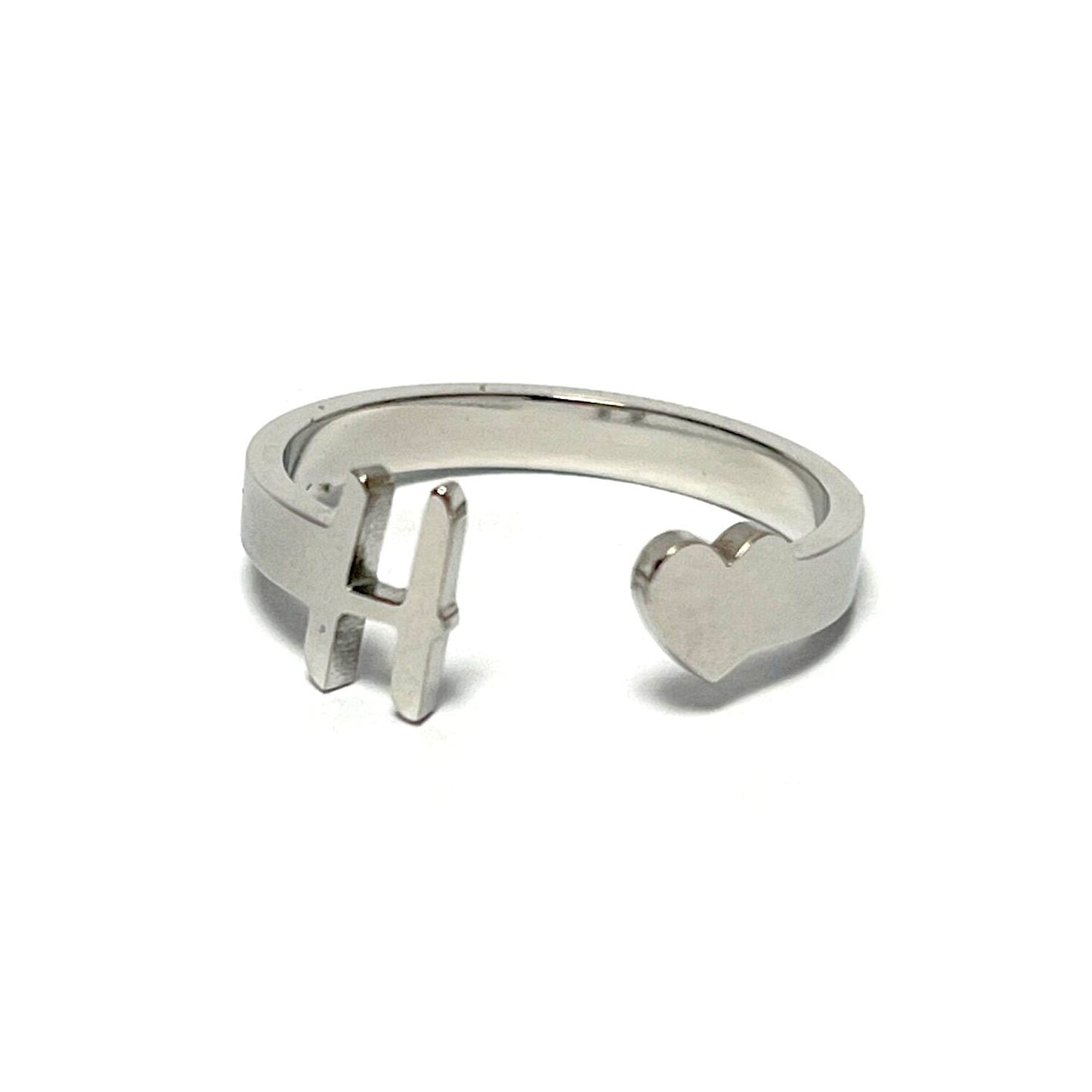 Anillo letras, ajustables, de acero inoxidable