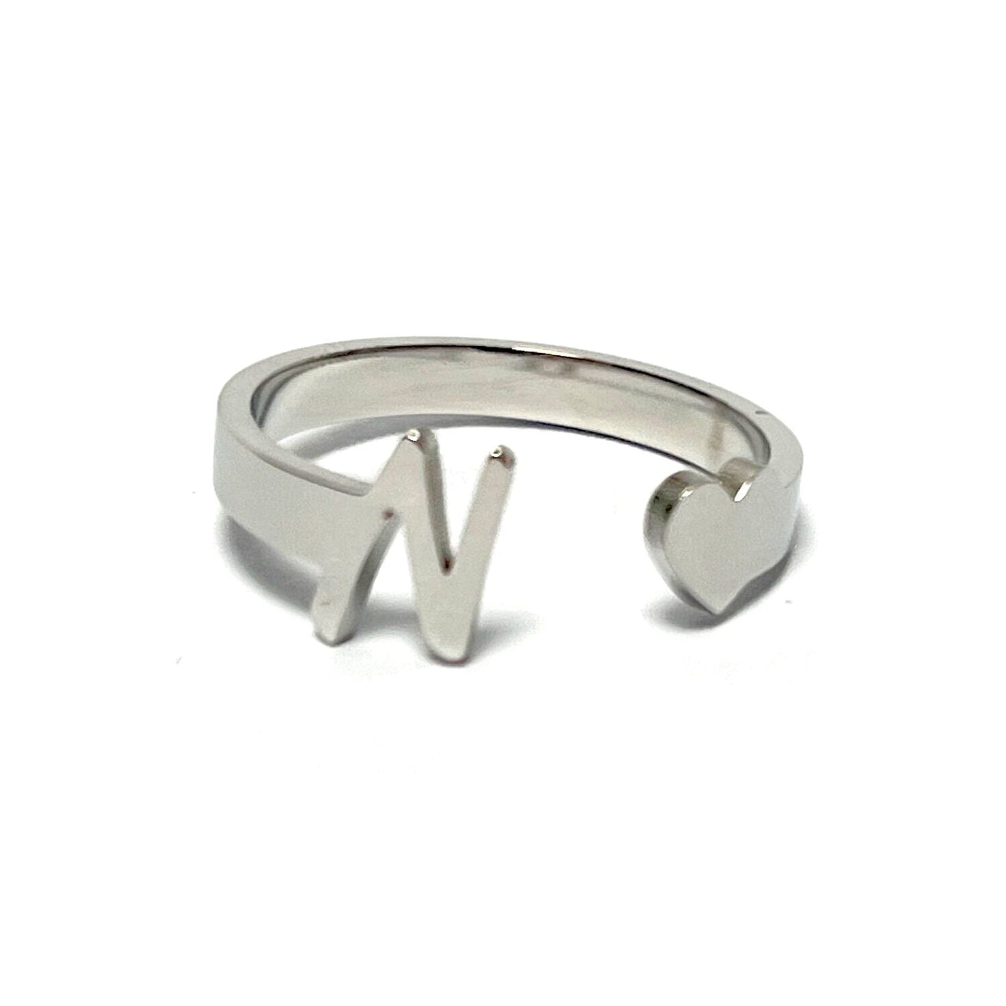 Anillo letras, ajustables, de acero inoxidable