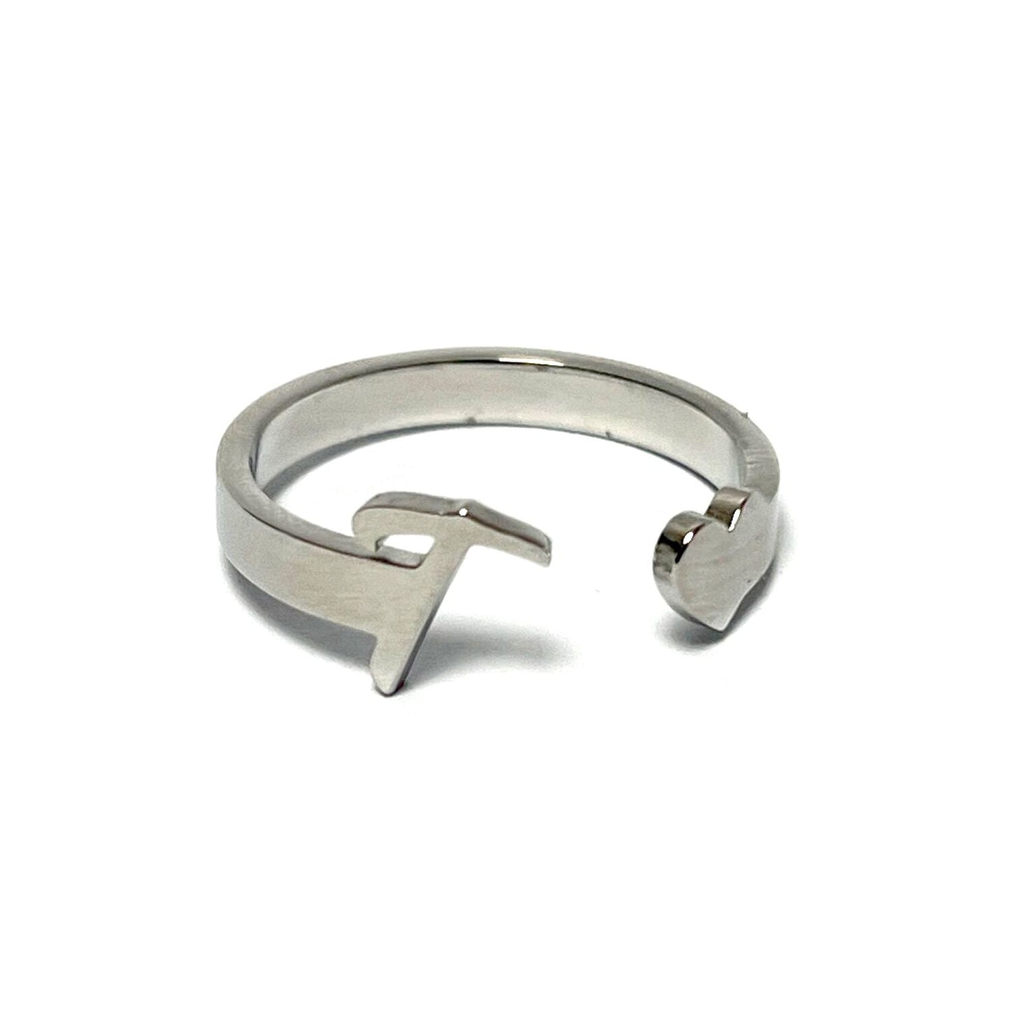 Anillo letras, ajustables, de acero inoxidable
