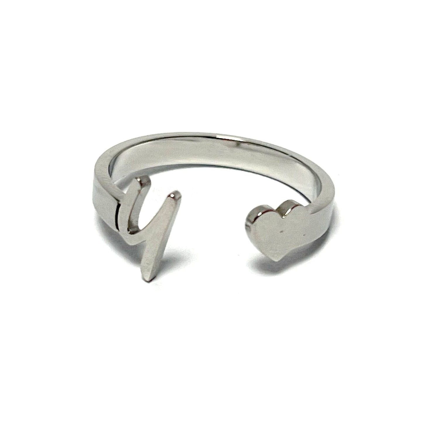 Anillo letras, ajustables, de acero inoxidable