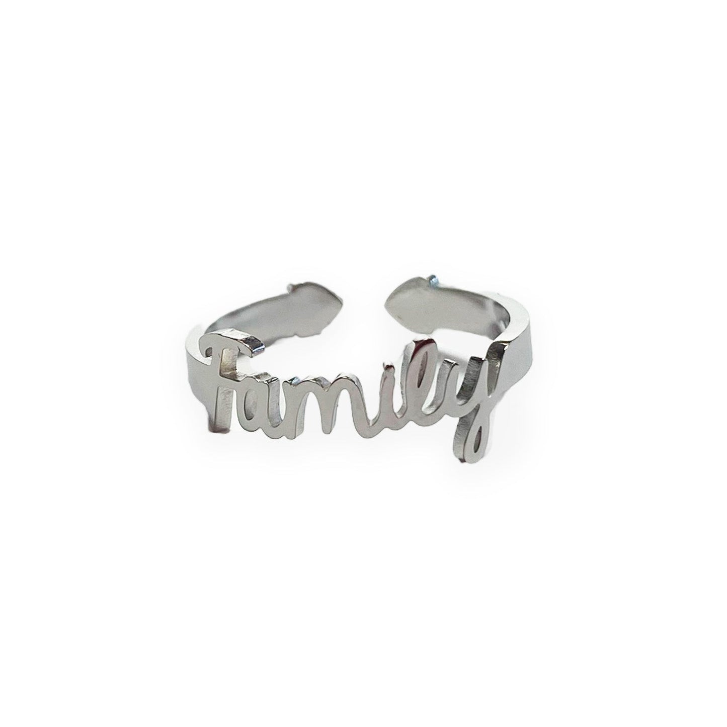 Anillo Family, ajustable, de acero inoxidable