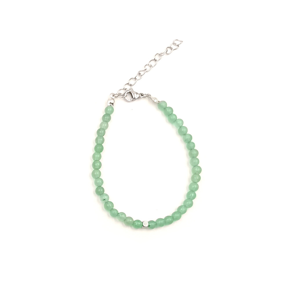 Pulsera de piedra natural Aventurina y acero inoxidable