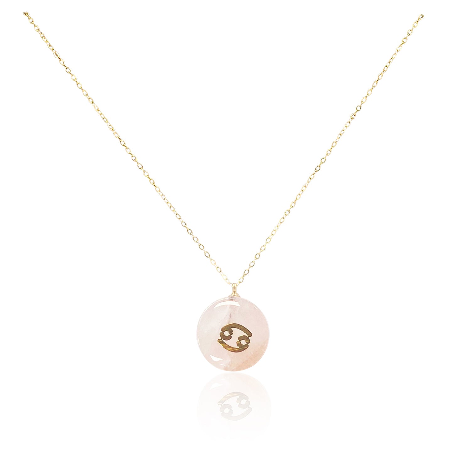 Collar bañado en oro 18K con colgante de piedra natural y signo del Zodíaco