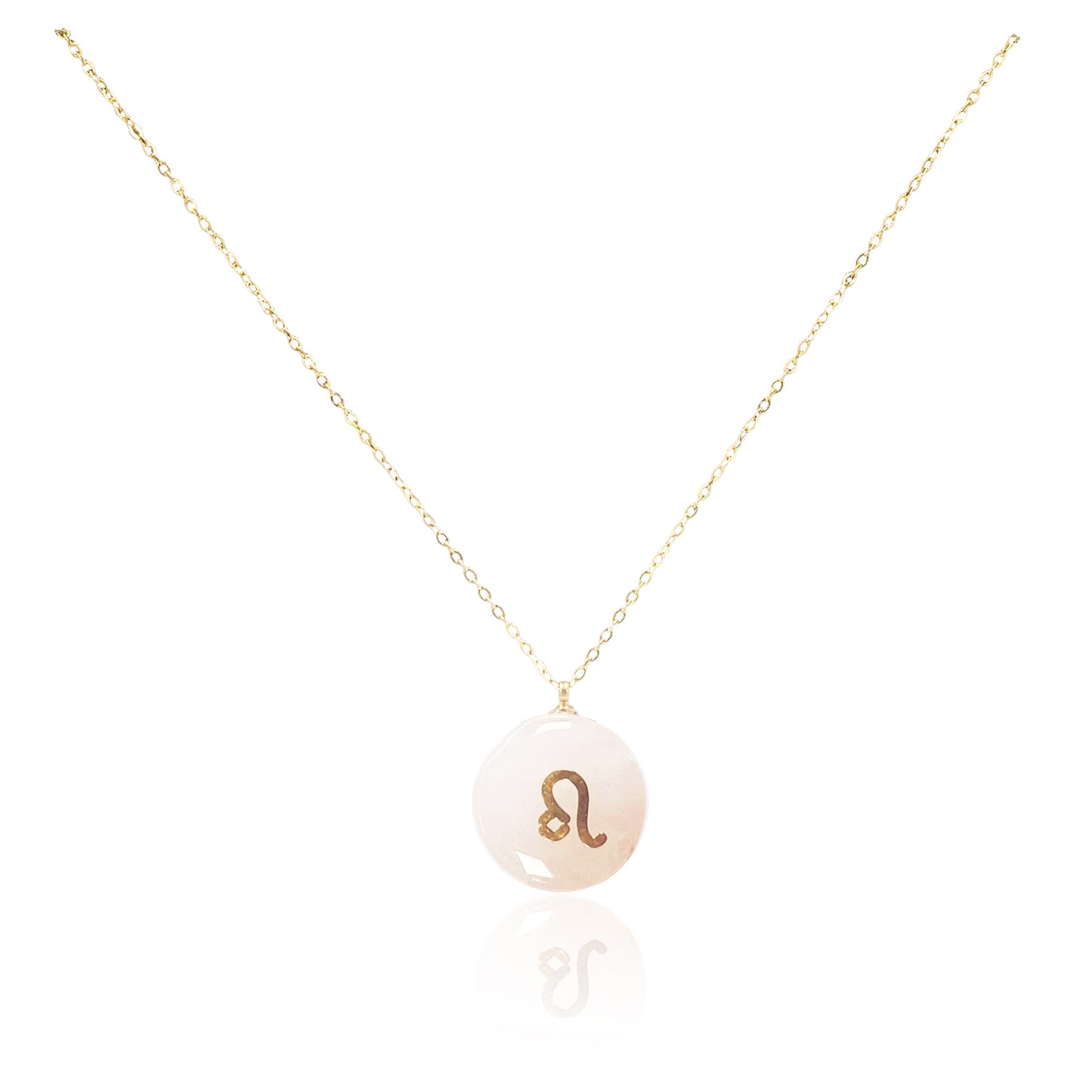Collar bañado en oro 18K con colgante de piedra natural y signo del Zodíaco