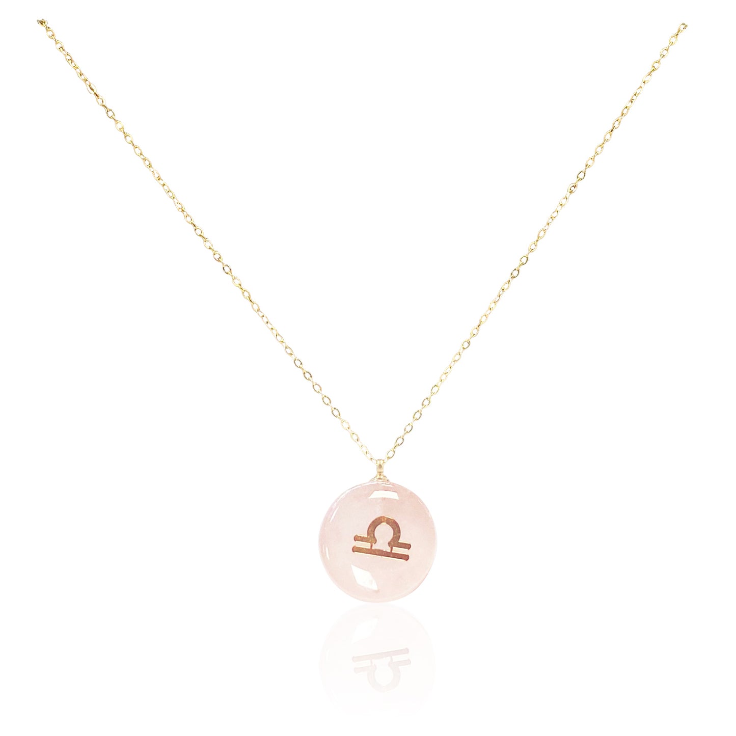 Collar bañado en oro 18K con colgante de piedra natural y signo del Zodíaco