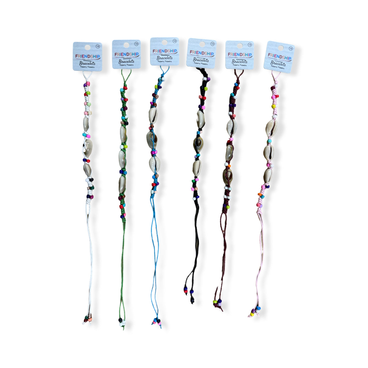 Pulseras Friendship, pack de 6. Modelo nudos y conchas 18