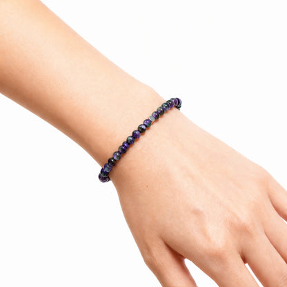 Pulsera de piedra natural Amatista y acero inoxidable