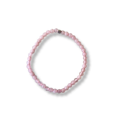 Pulsera de piedra natural Cuarzo rosa y acero inoxidable