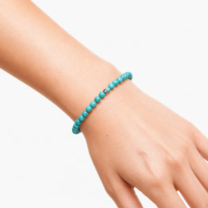 Pulsera de piedra natural Turquesa y acero inoxidable