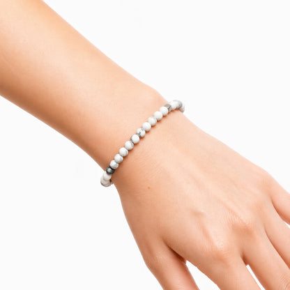 Pulsera de piedra natural Howlita y acero inoxidable