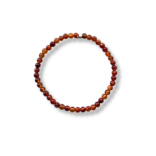 Pulsera de piedra natural Cornalina y acero inoxidable