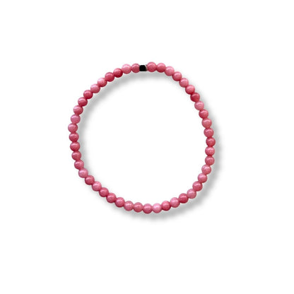 Pulsera de piedra natural Ágata rosa y acero inoxidable