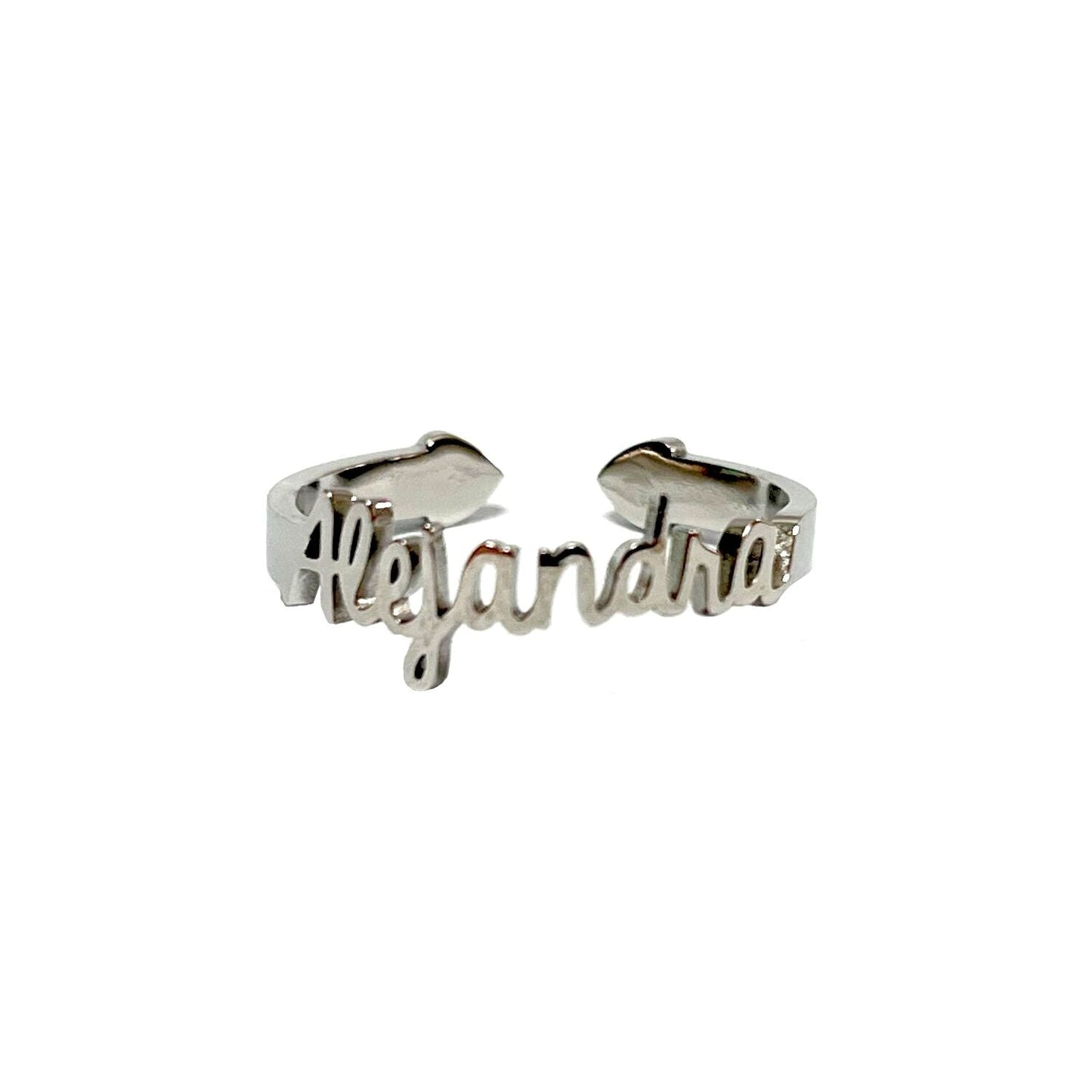 Anillo con Nombres, ajustables, de acero inoxidable