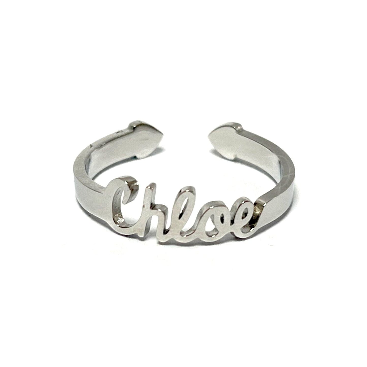 Anillo con Nombres, ajustables, de acero inoxidable