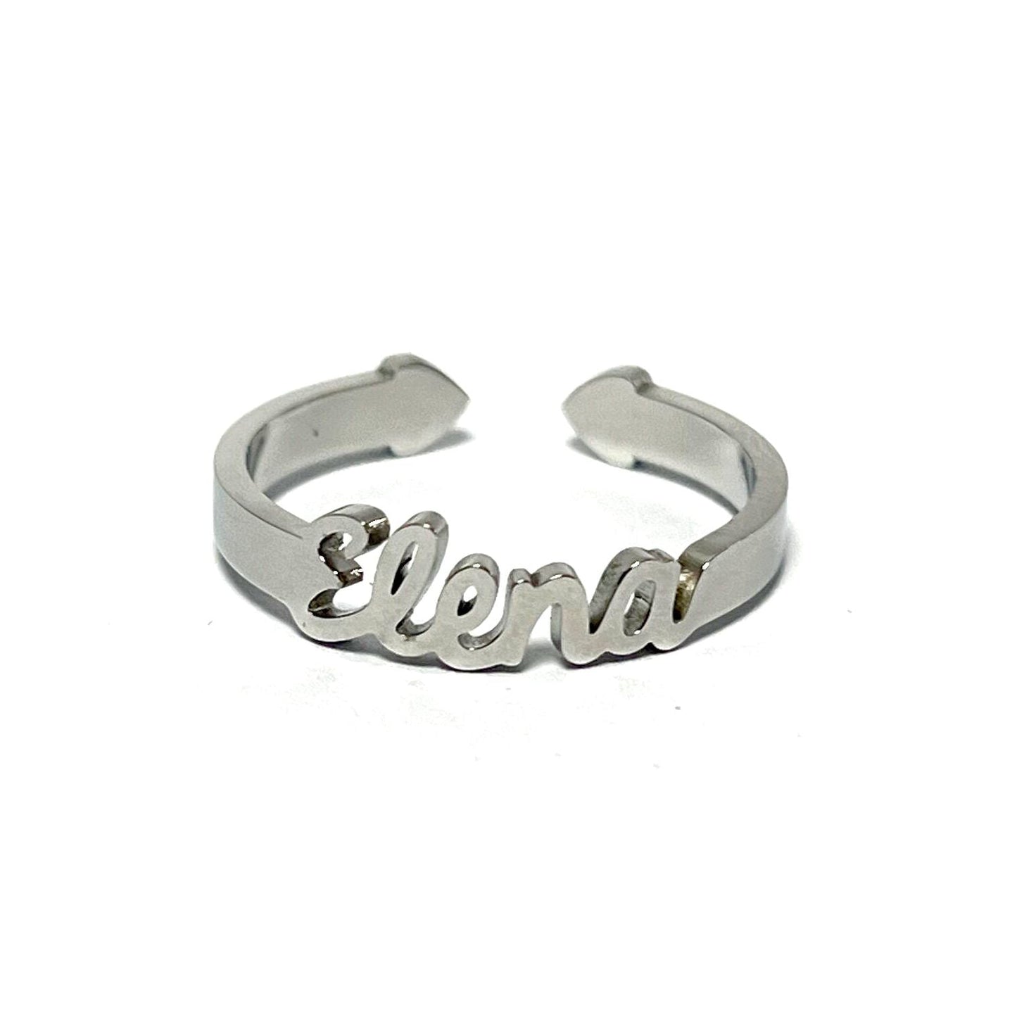 Anillo con Nombres, ajustables, de acero inoxidable