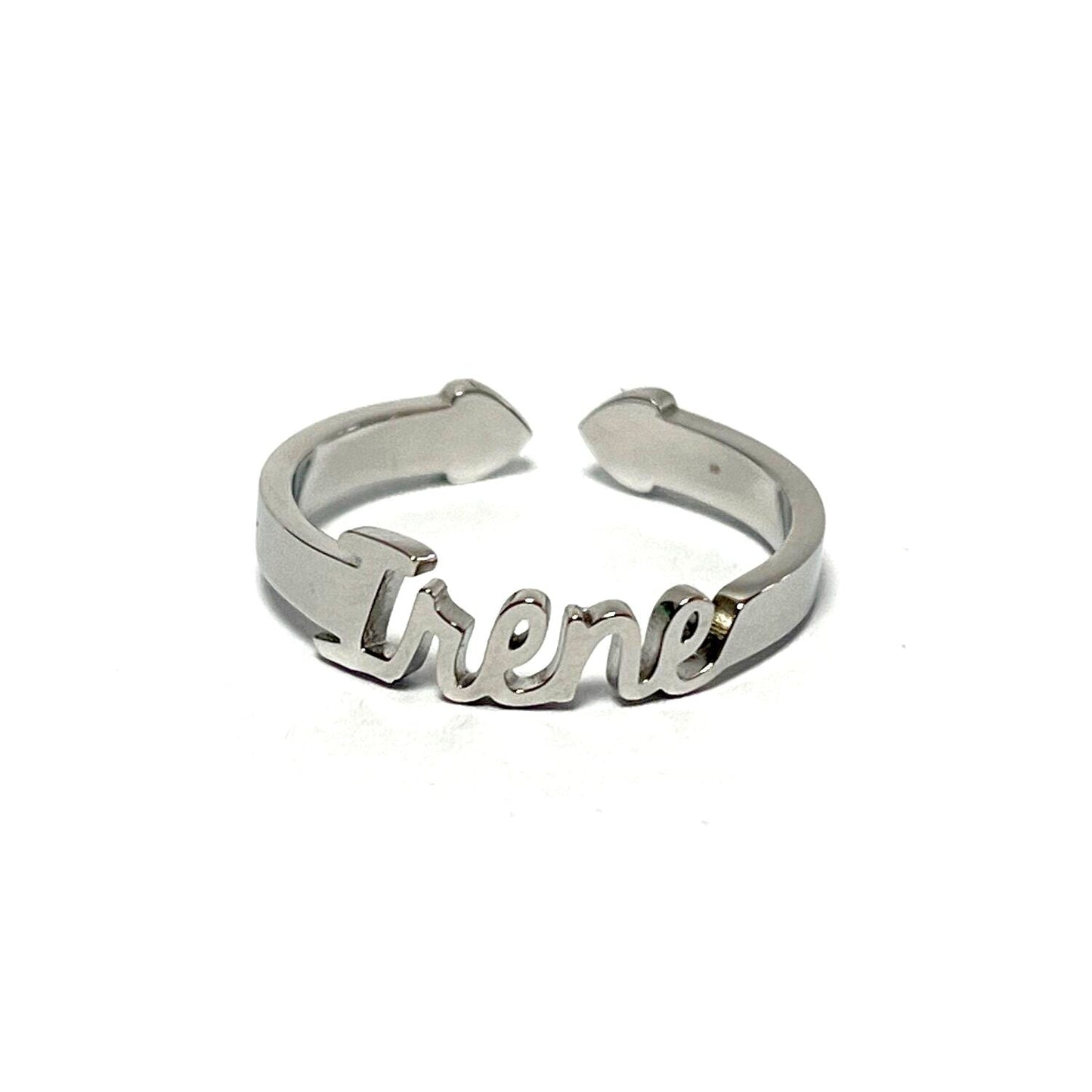 Anillo con Nombres, ajustables, de acero inoxidable