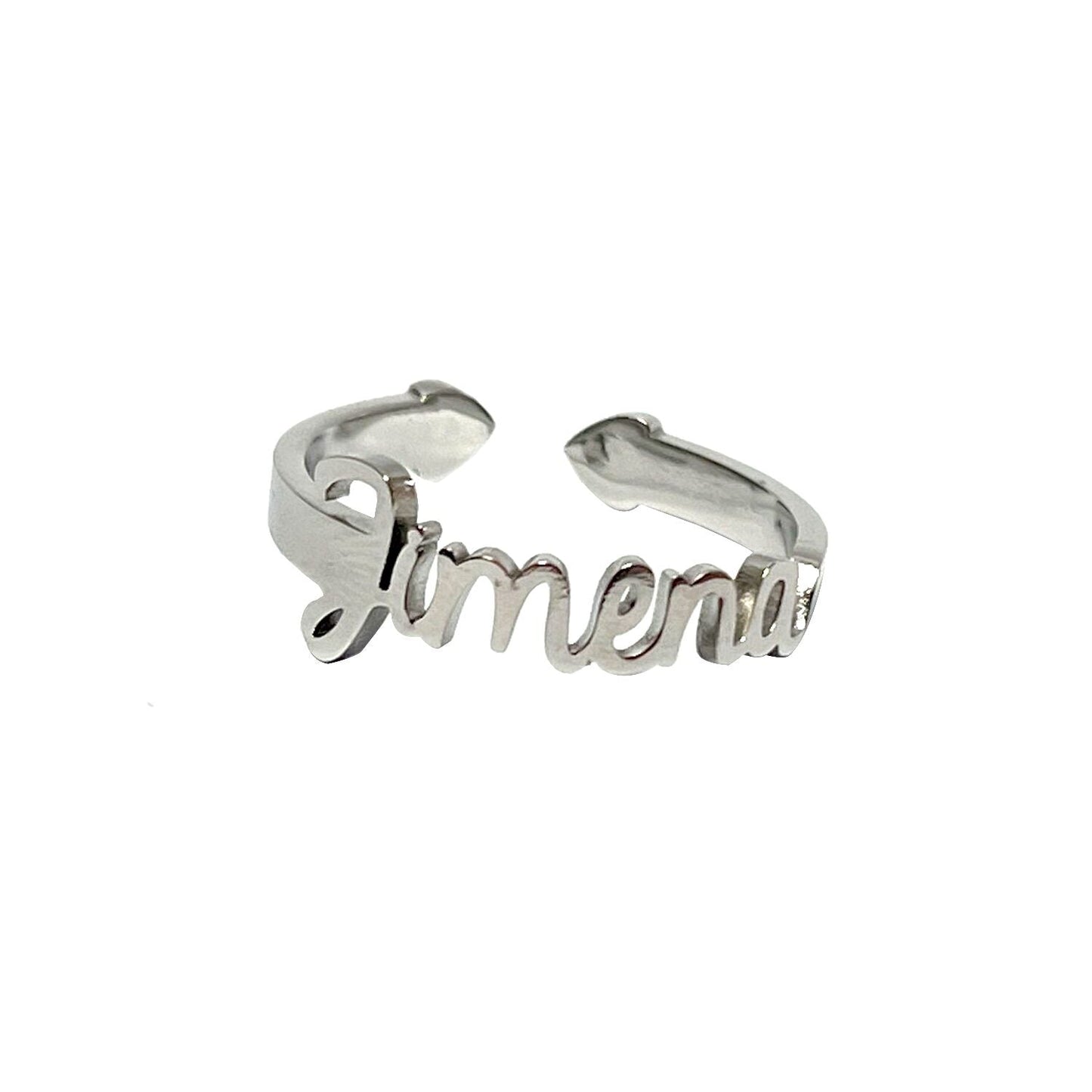 Anillo con Nombres, ajustables, de acero inoxidable