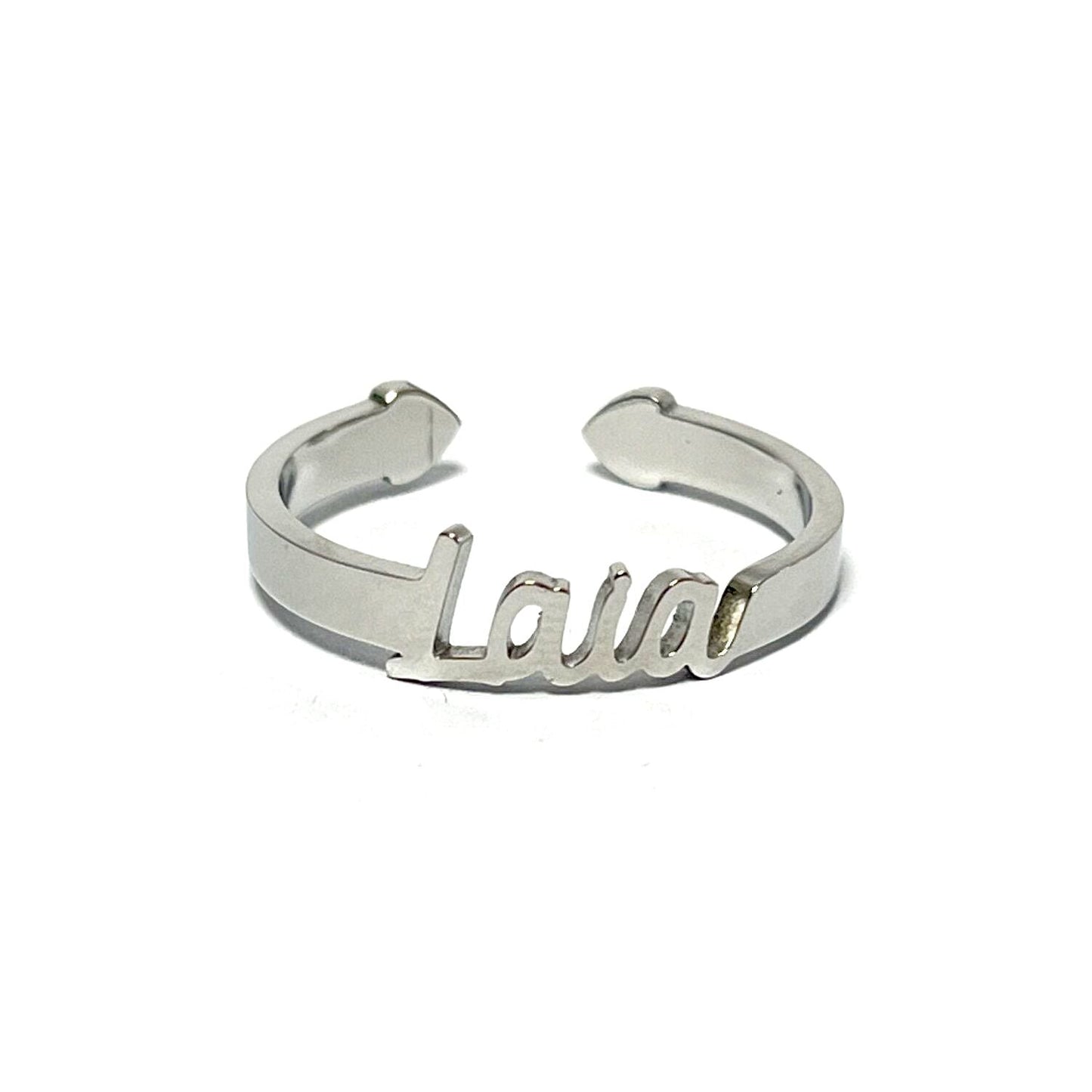 Anillo con Nombres, ajustables, de acero inoxidable