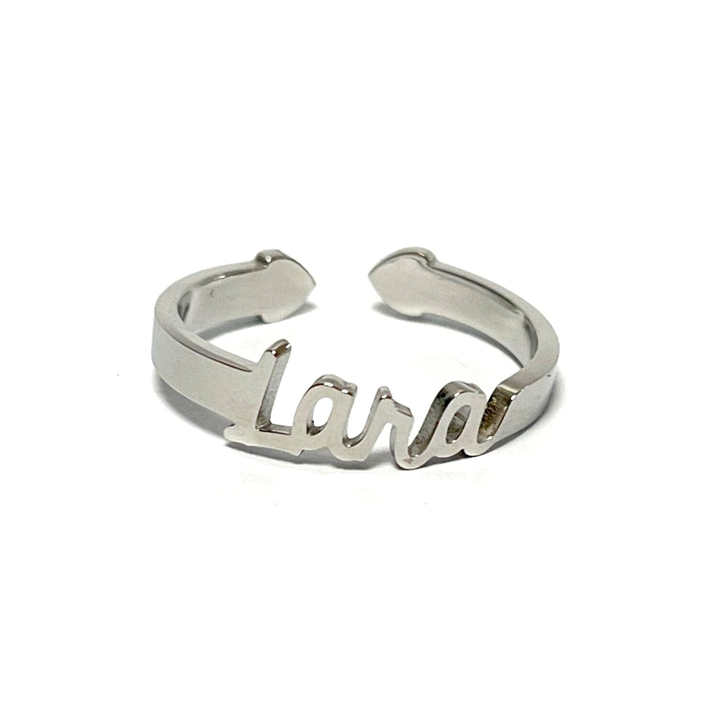 Anillo con Nombres, ajustables, de acero inoxidable