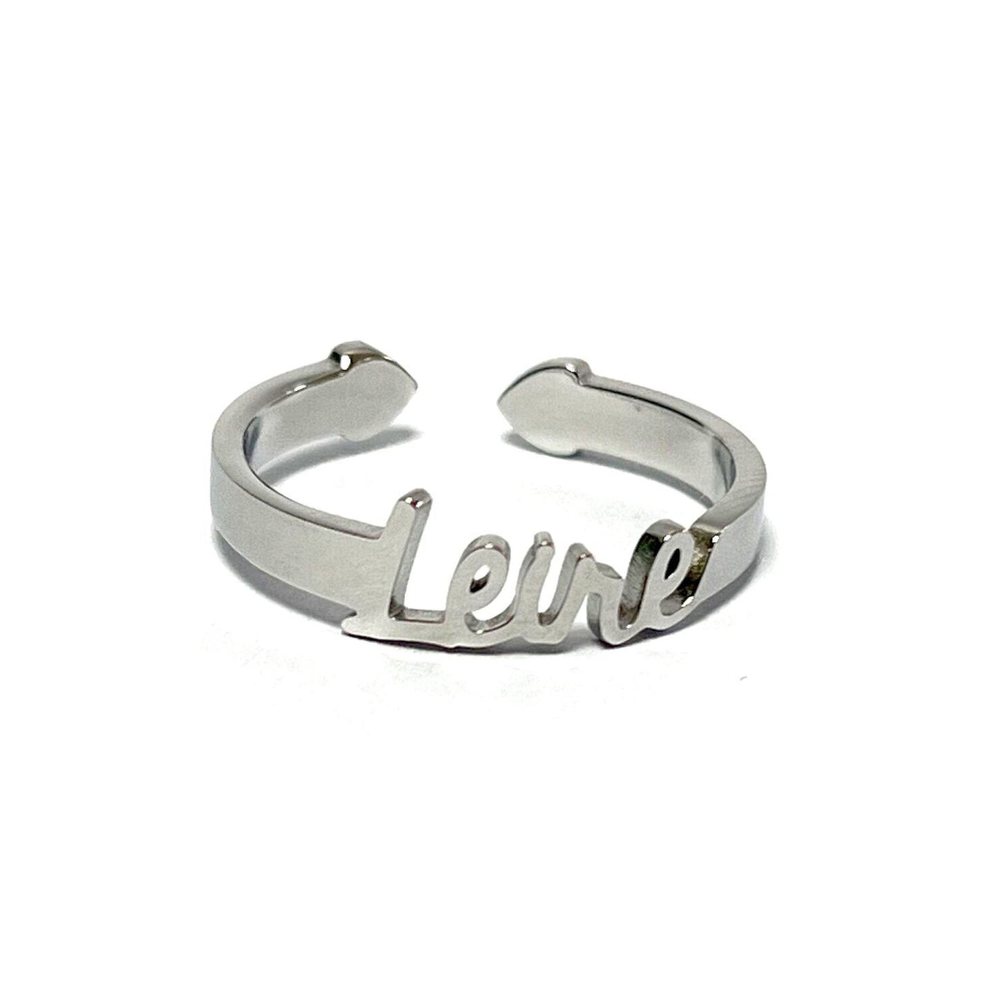 Anillo con Nombres, ajustables, de acero inoxidable