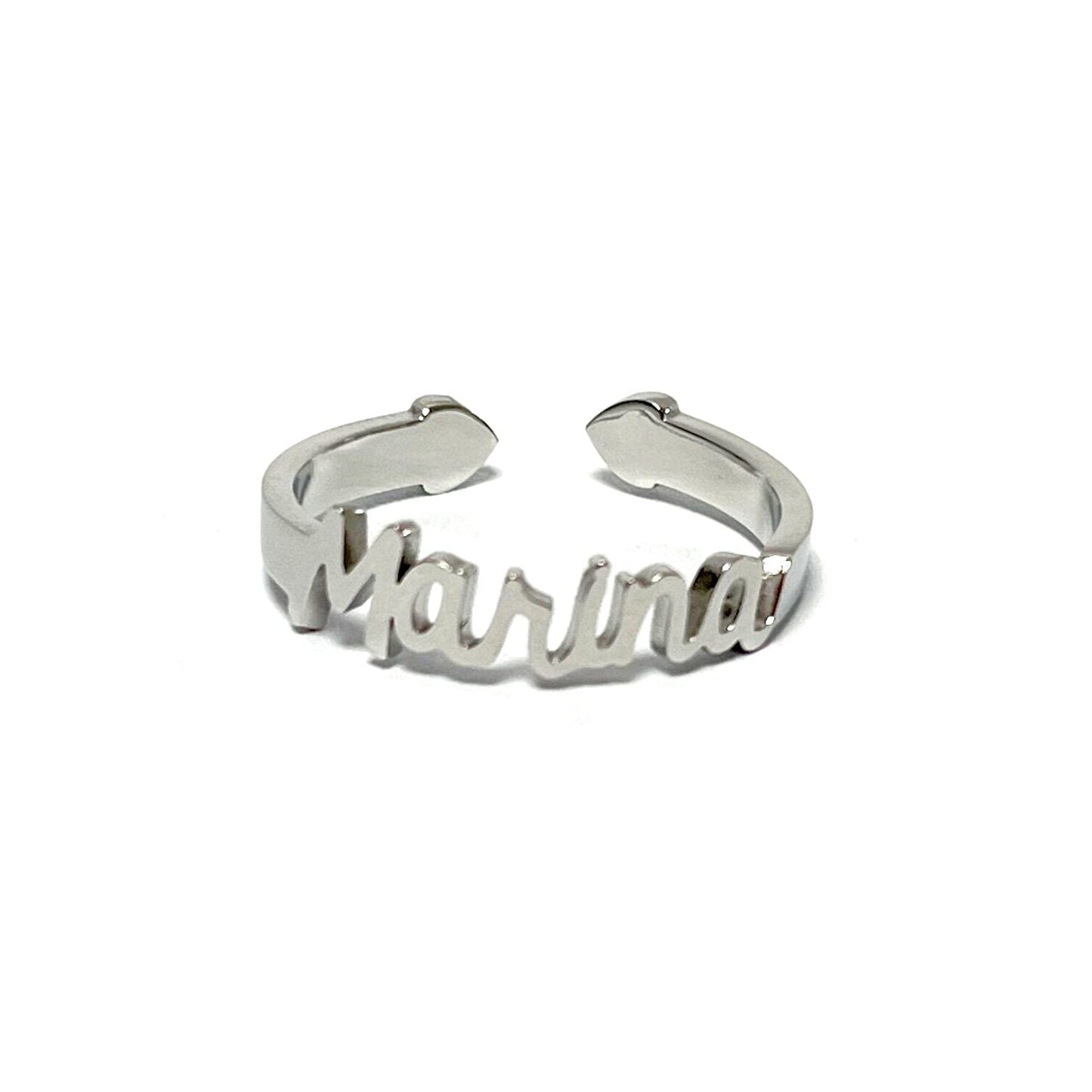Anillo con Nombres, ajustables, de acero inoxidable
