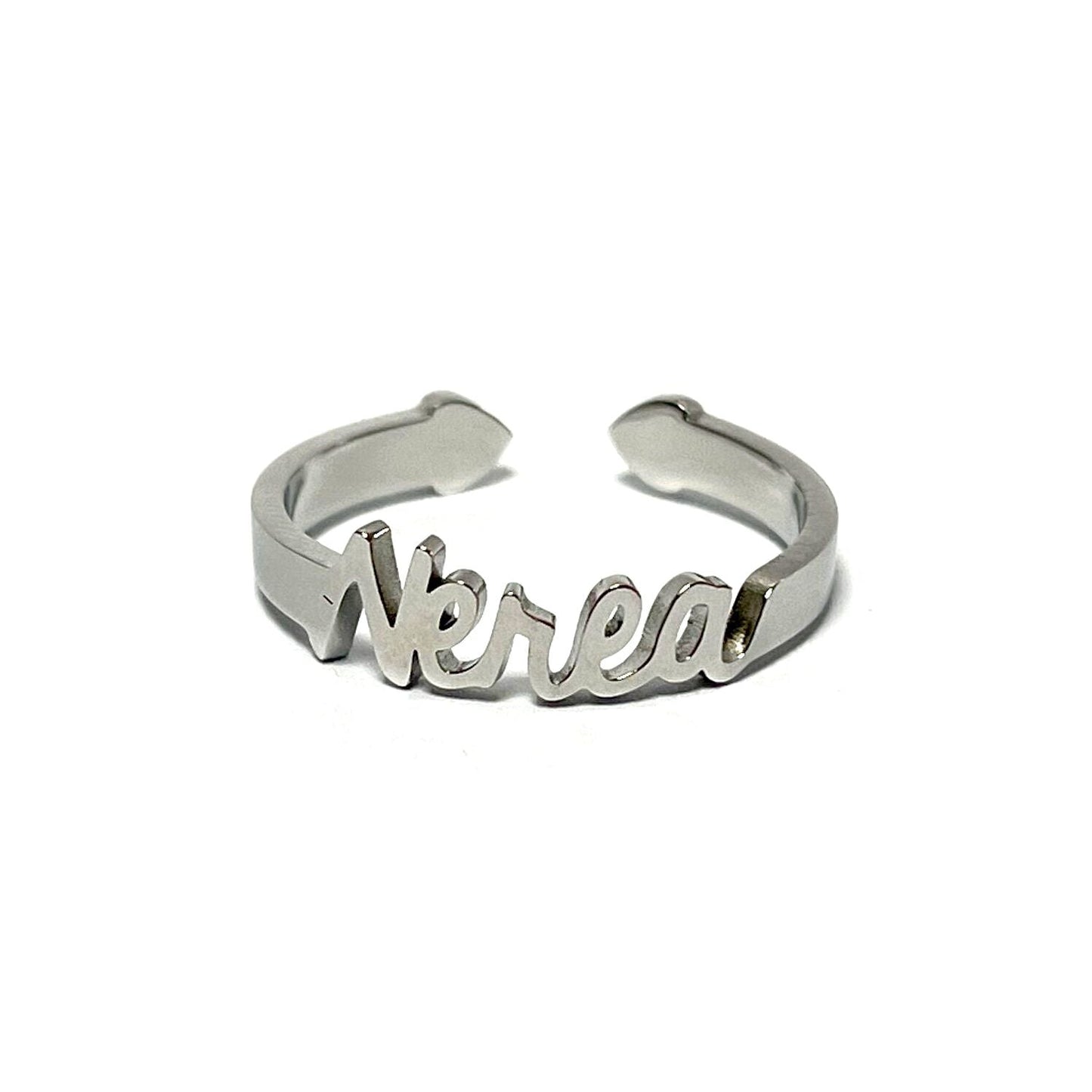 Anillo con Nombres, ajustables, de acero inoxidable