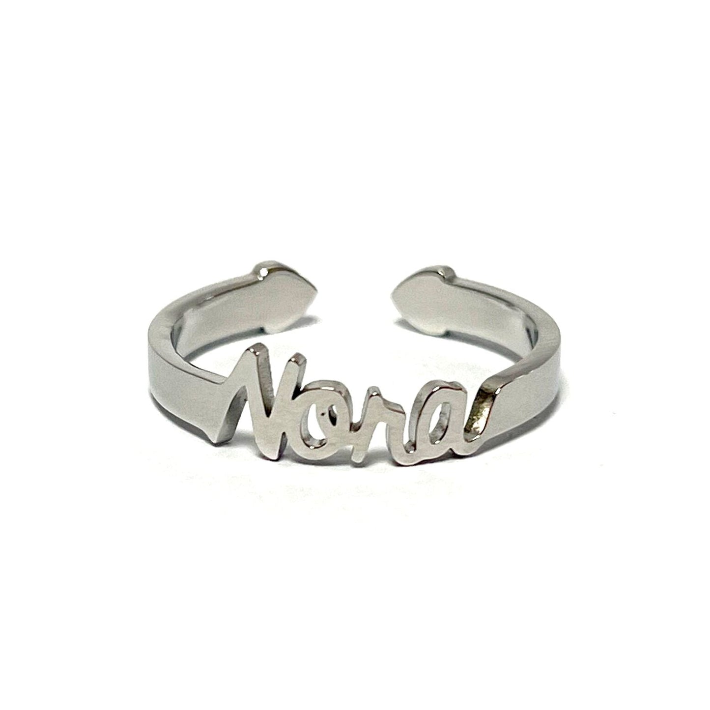 Anillo con Nombres, ajustables, de acero inoxidable