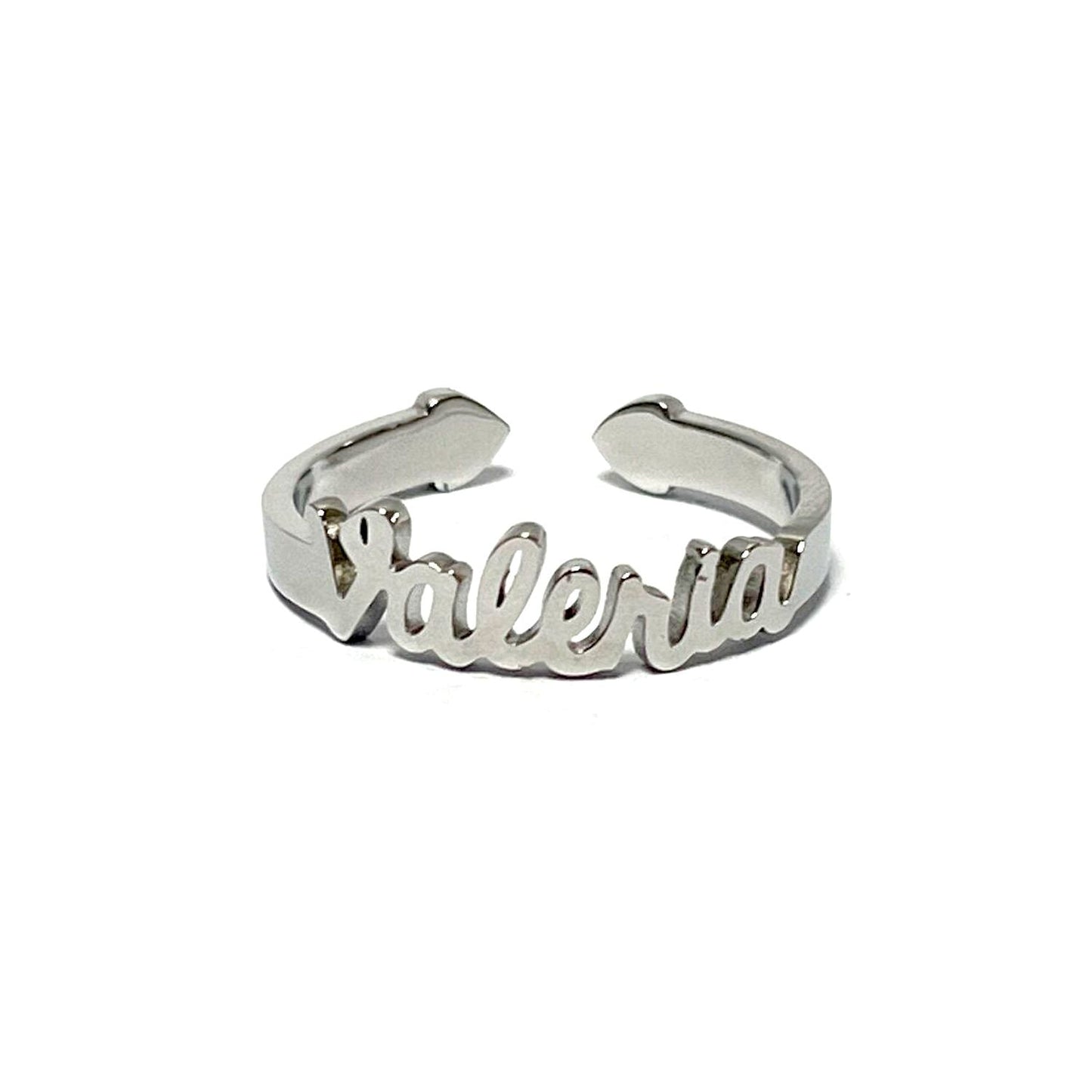 Anillo con Nombres, ajustables, de acero inoxidable