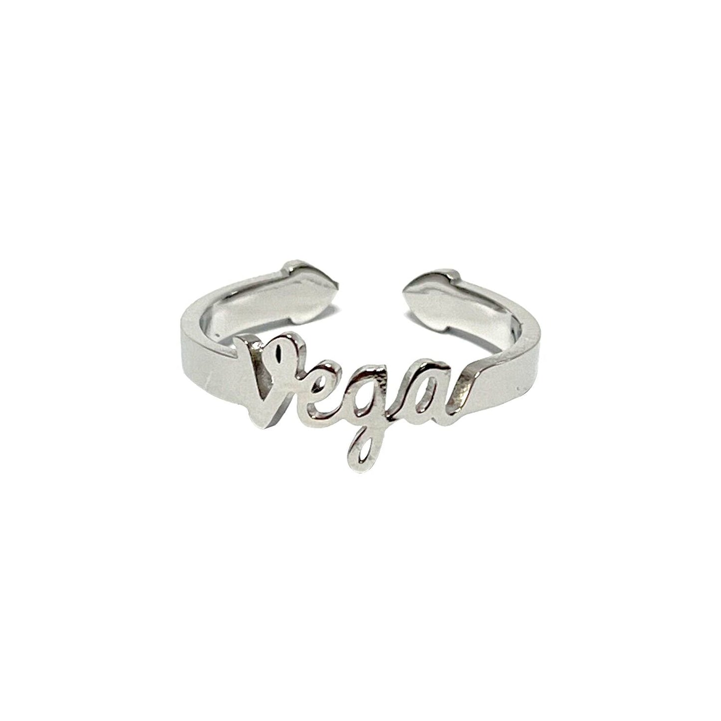 Anillo con Nombres, ajustables, de acero inoxidable