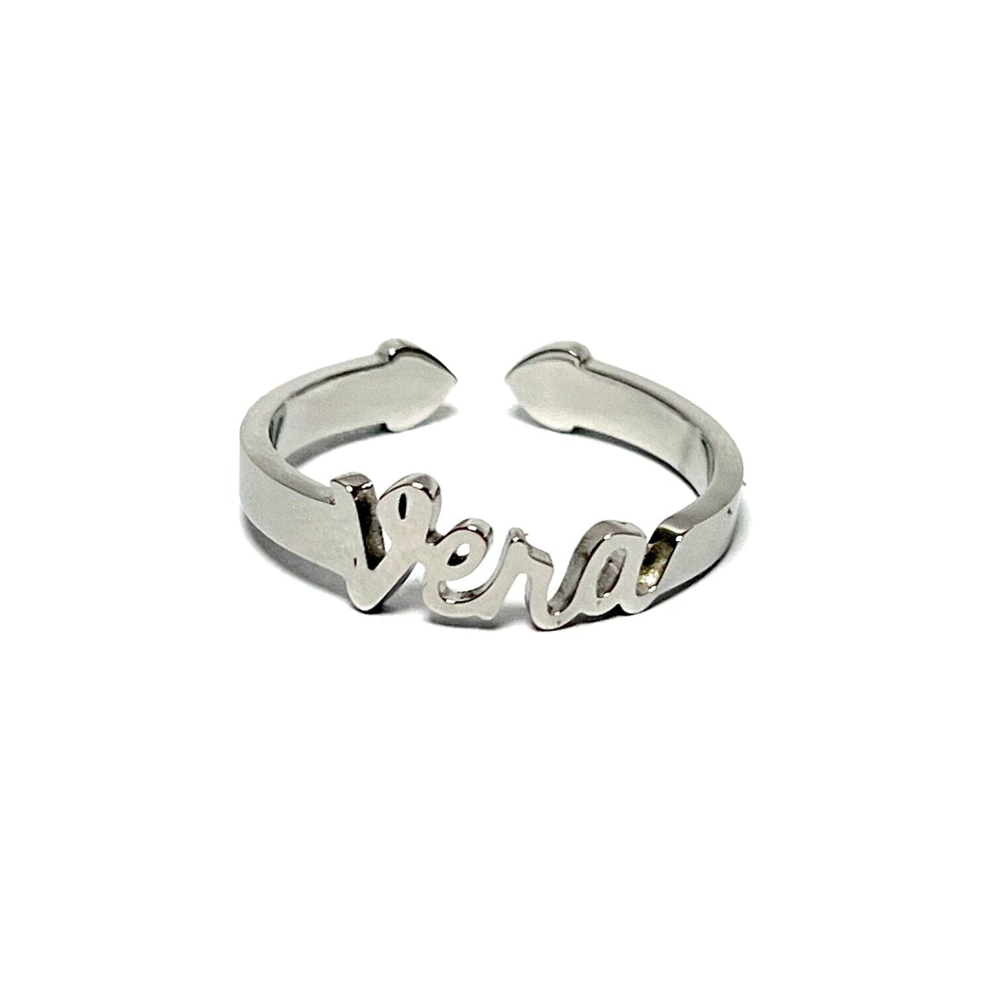 Anillo con Nombres, ajustables, de acero inoxidable
