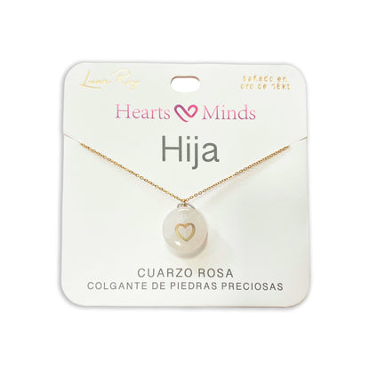 Collar bañado en oro 18K con colgante de piedra natural y un Corazón