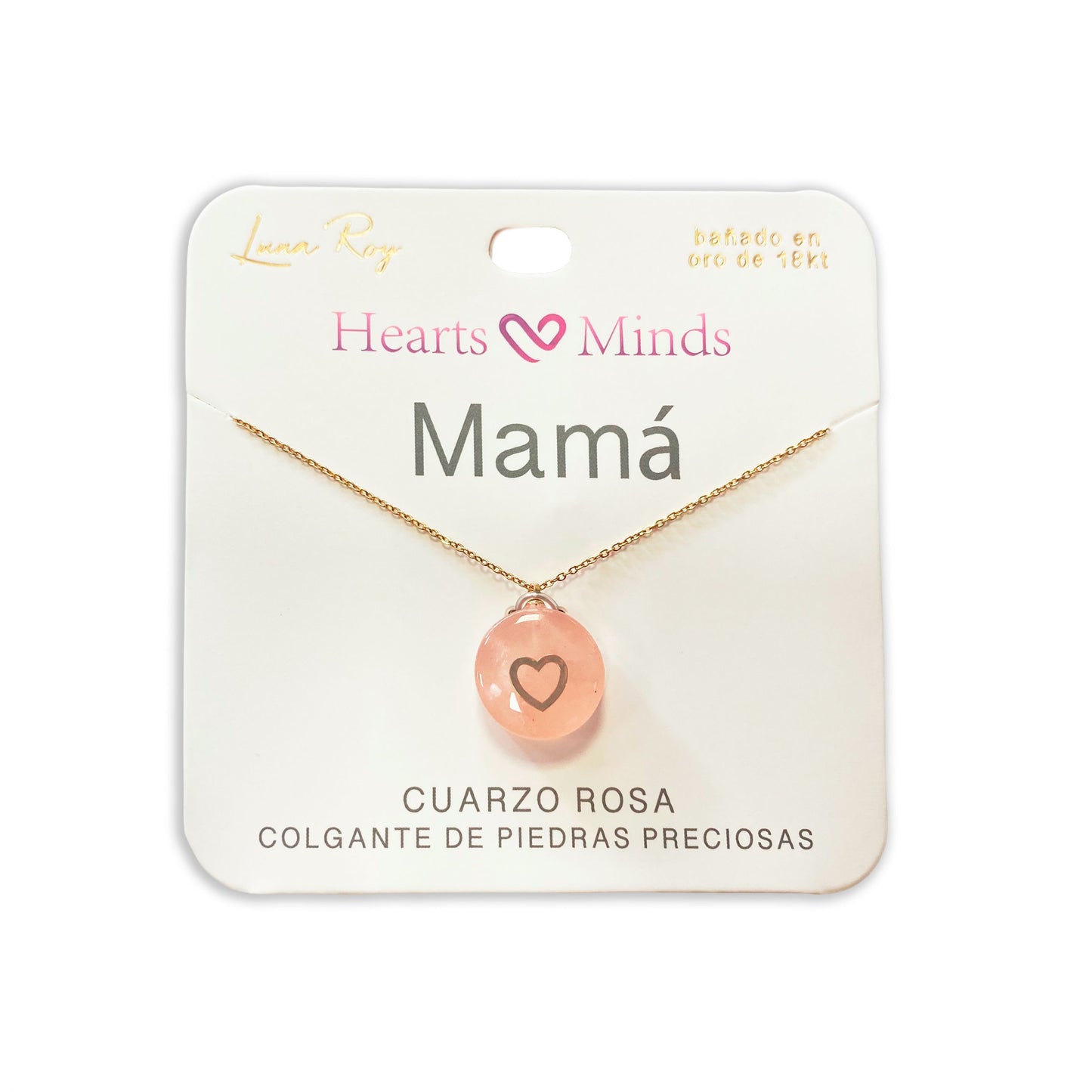 Collar bañado en oro 18K con colgante de piedra natural y un Corazón