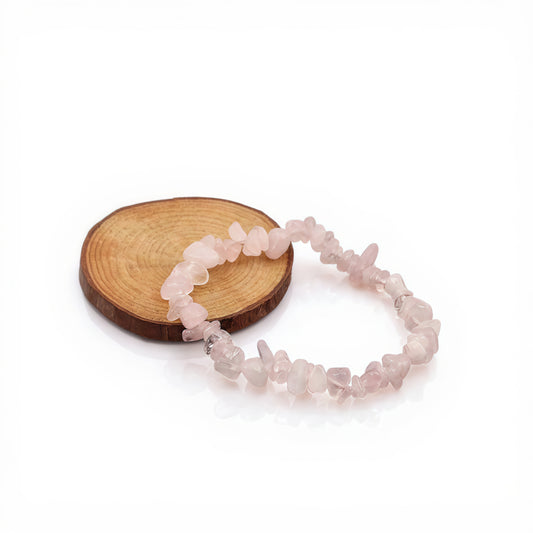 Pulsera Cuarzo rosa de piedras naturales