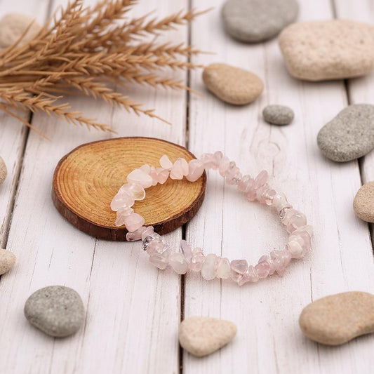 Pulsera Cuarzo rosa de piedras naturales