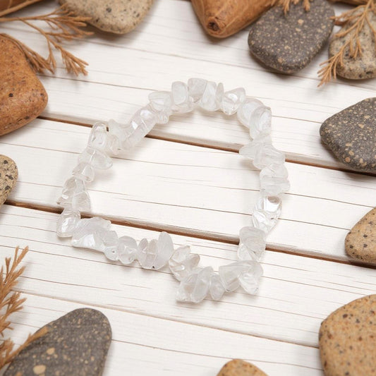 Pulsera Cuarzo transparente de piedras naturales
