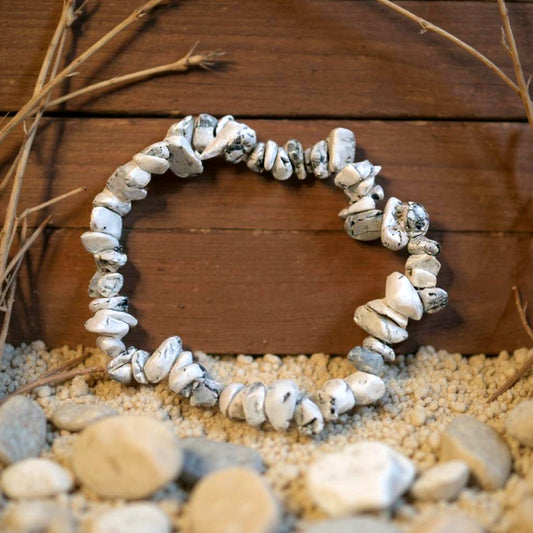 Pulsera Howlita blanca de piedras naturales