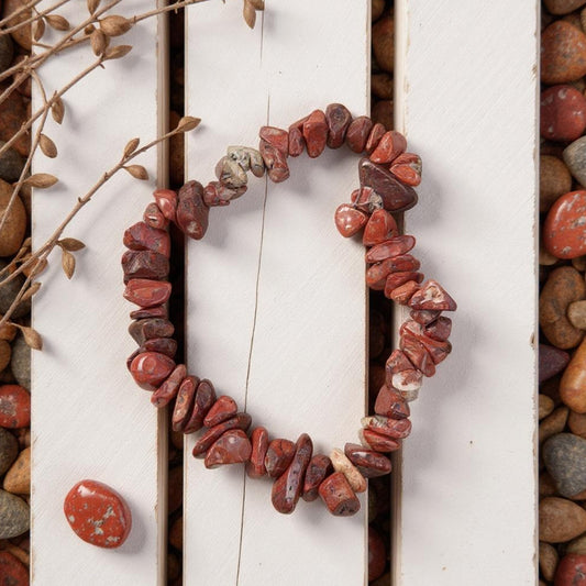 Pulsera Jaspe rojo de piedras naturales